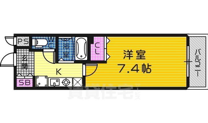大阪府堺市堺区榎元町3丁の賃貸マンションの間取り