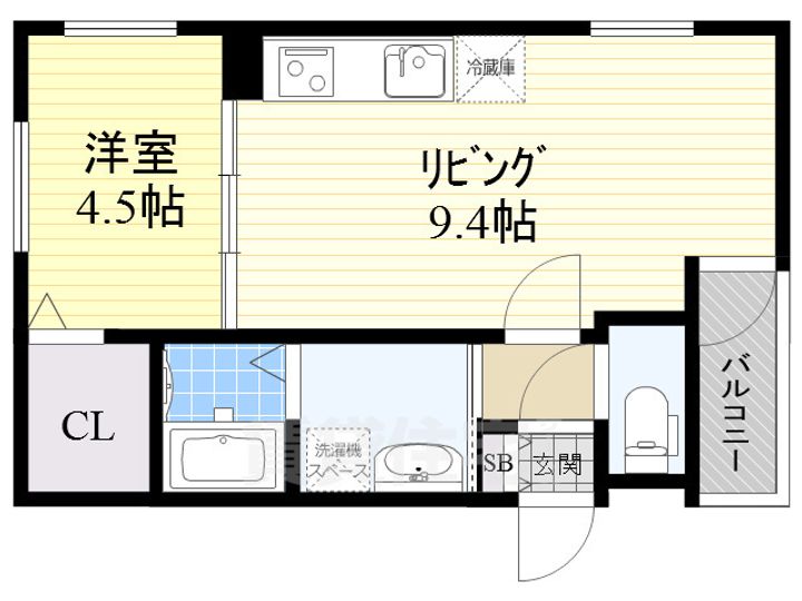愛知県名古屋市瑞穂区苗代町の賃貸アパートの間取り