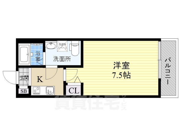 兵庫県尼崎市東園田町2丁目の賃貸アパートの間取り