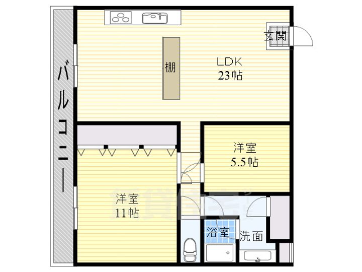 大阪府寝屋川市萱島信和町の賃貸マンションの間取り