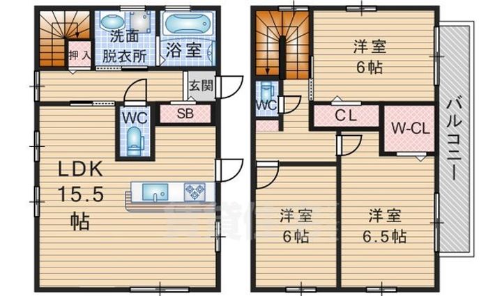 大阪府豊中市桜の町5丁目(一戸建)の賃貸物件の間取り