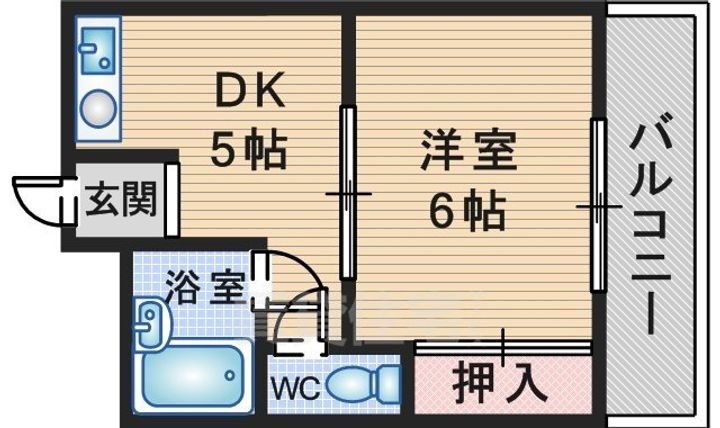 大阪府豊中市服部南町5丁目の賃貸マンションの間取り