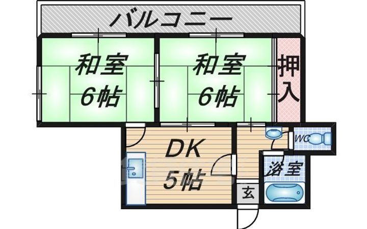 大阪府豊中市大黒町2丁目の賃貸マンションの間取り