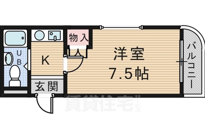 大阪府豊中市永楽荘2丁目の賃貸マンションの間取り