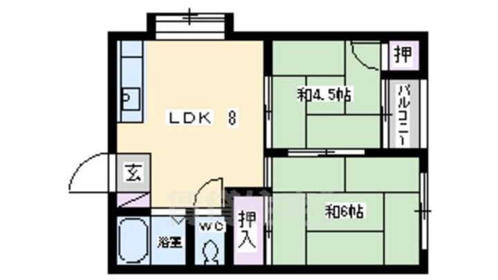 大阪府豊中市刀根山2丁目の賃貸アパートの内装