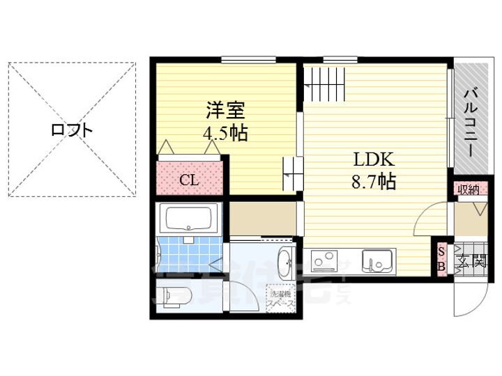 大阪府吹田市清和園町(アパート)の賃貸物件の間取り