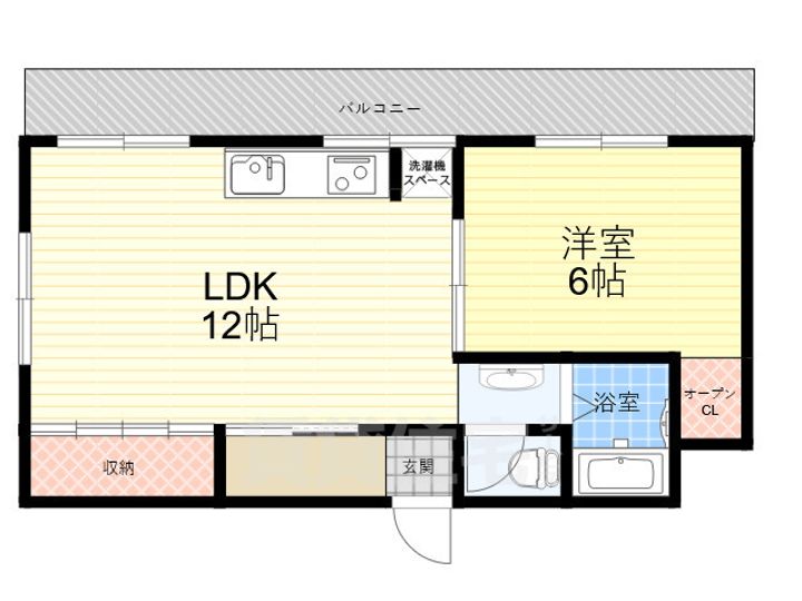 大阪府豊中市服部豊町1丁目の賃貸マンションの間取り