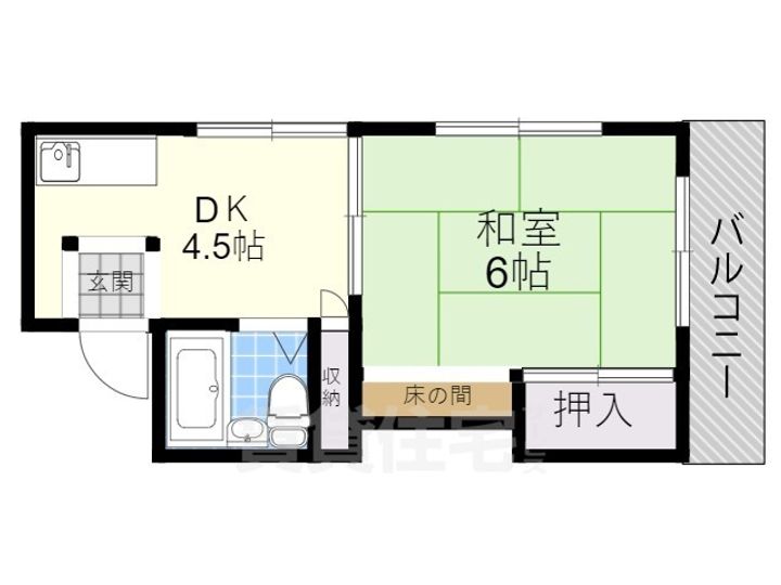大阪府豊中市服部寿町1丁目の賃貸マンションの間取り