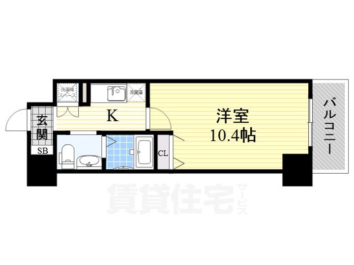 大阪府堺市堺区北花田口町2丁の賃貸マンションの間取り