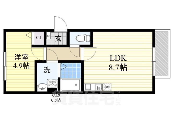 大阪府摂津市千里丘3丁目の賃貸アパートの間取り