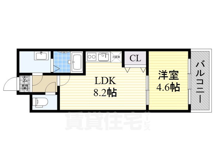 大阪府堺市西区鳳中町8丁の賃貸アパートの間取り
