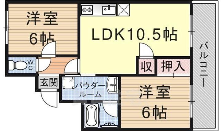 第ニ松儀ハイツの間取り