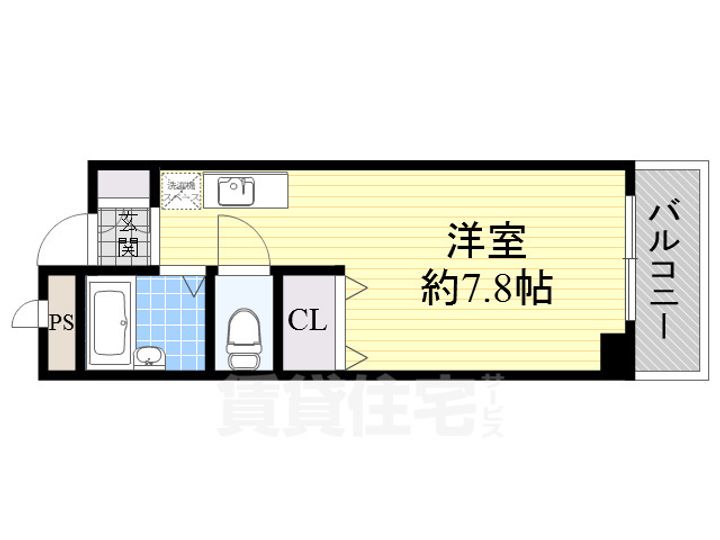 大阪府茨木市東奈良3丁目の賃貸マンションの間取り