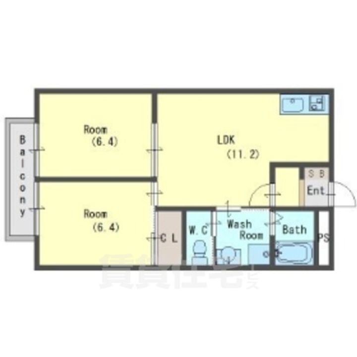 大阪府堺市東区草尾の賃貸アパートの間取り