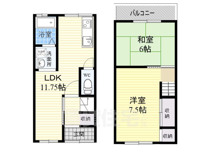 大阪府松原市天美北6丁目(一戸建)の賃貸物件の間取り