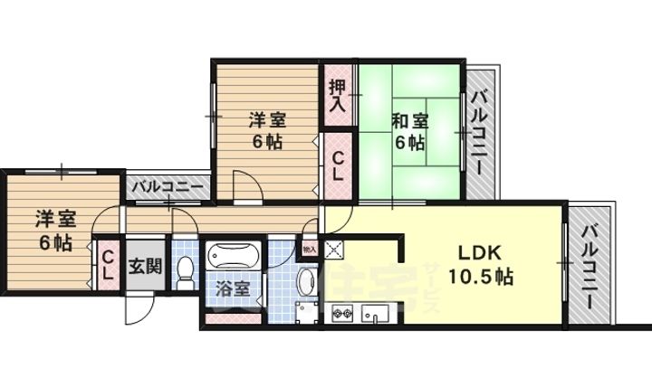 ヴェルデ三番館の間取り