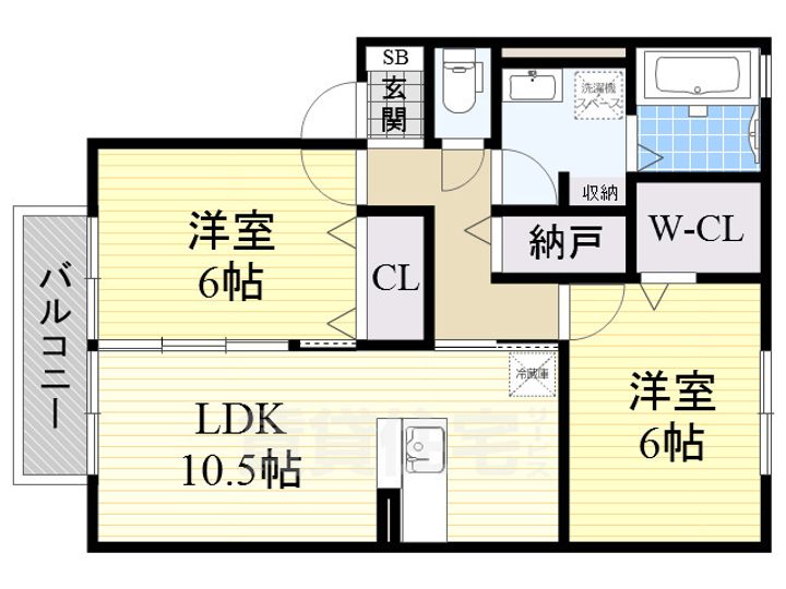 大阪府堺市美原区大饗の賃貸アパートの間取り