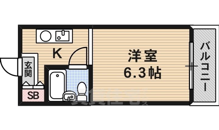 京都府京都市西京区大枝沓掛町の賃貸マンションの間取り