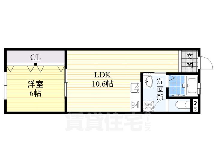 大阪府高石市羽衣4丁目の賃貸マンションの間取り