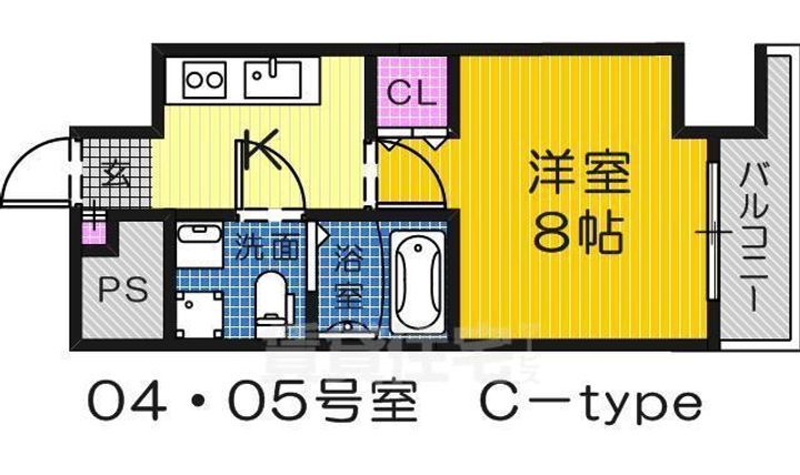 大阪府堺市堺区宿院町東4丁の賃貸マンションの間取り