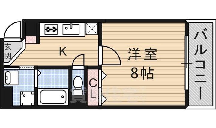 大阪府茨木市片桐町の賃貸マンションの間取り