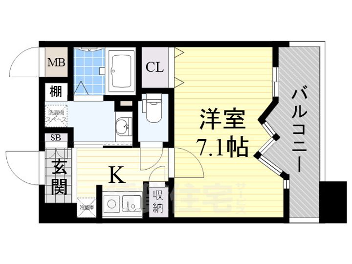 大阪府茨木市双葉町の賃貸マンションの間取り