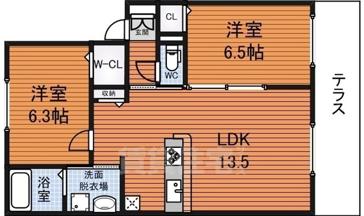 大阪府堺市中区毛穴町の賃貸アパートの間取り