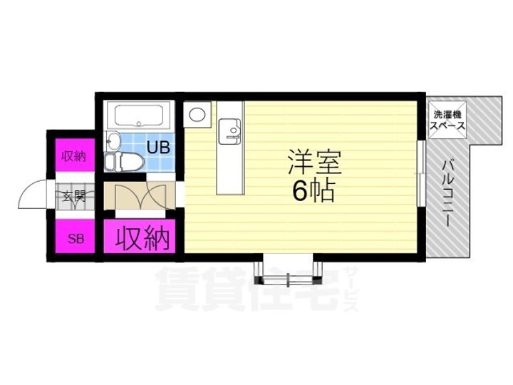 京都府京都市伏見区深草西浦町8丁目の賃貸マンションの間取り