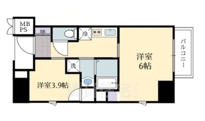 大阪府堺市堺区少林寺町西1丁の賃貸マンションの間取り