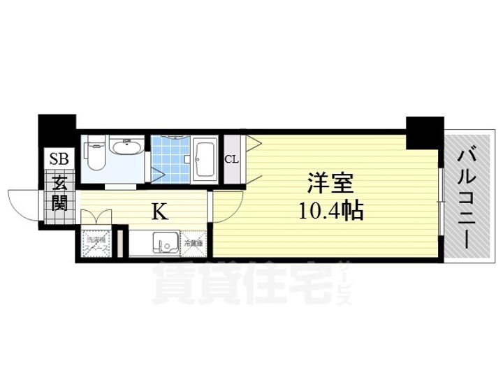 大阪府堺市堺区北花田口町2丁の賃貸マンションの間取り