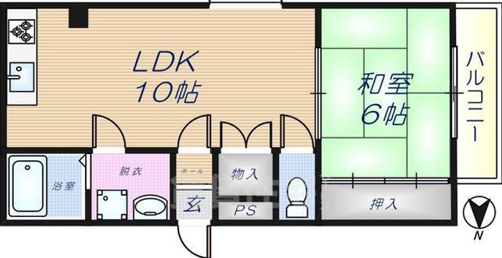 大阪府東大阪市今米1丁目の賃貸マンションの間取り