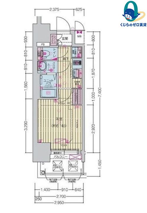 愛知県名古屋市瑞穂区瑞穂通1丁目(マンション)の賃貸物件の間取り