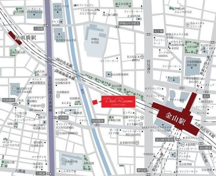 愛知県名古屋市中区正木4丁目(マンション)の賃貸物件の地図