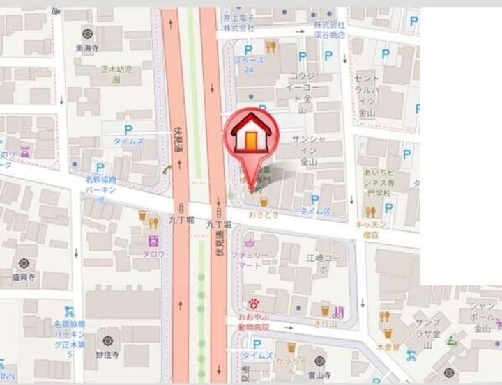愛知県名古屋市中区古渡町(マンション)の賃貸物件の地図