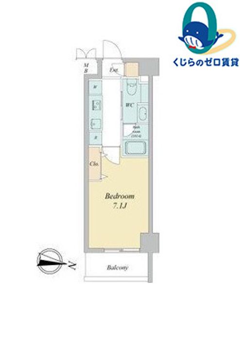 愛知県名古屋市中村区名駅南4丁目(マンション)の賃貸物件の間取り