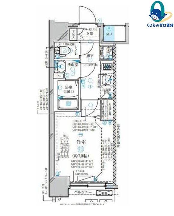 愛知県名古屋市中村区太閤通6丁目(マンション)の賃貸物件の間取り