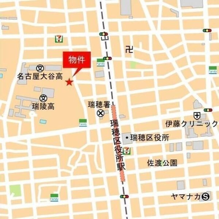 愛知県名古屋市瑞穂区高田町5丁目(マンション)の賃貸物件の地図