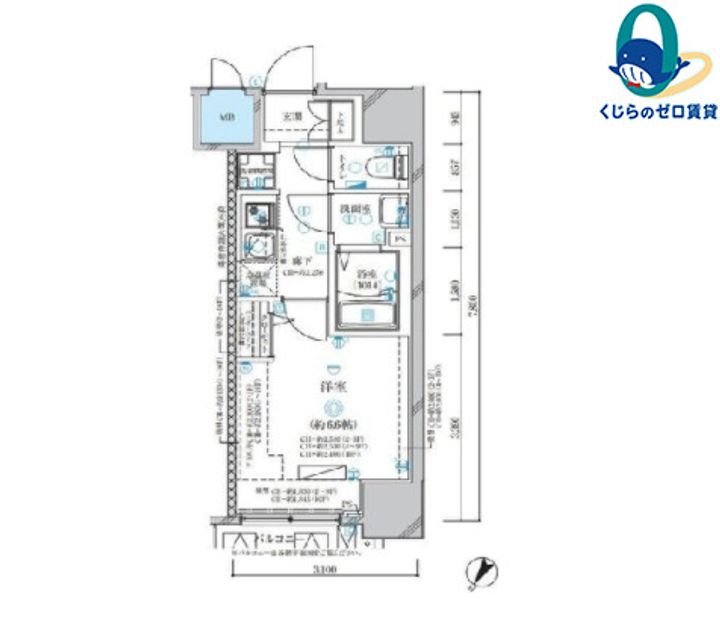 愛知県名古屋市中村区鳥居通5丁目(マンション)の賃貸物件の間取り