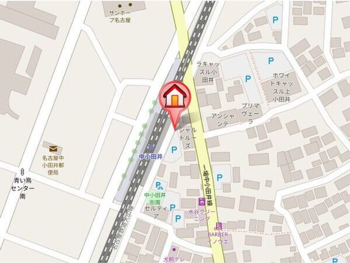 愛知県名古屋市西区中小田井5丁目(アパート)の賃貸物件の地図