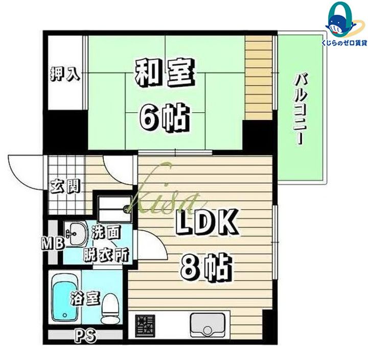 愛知県名古屋市昭和区福江1丁目(マンション)の賃貸物件の間取り