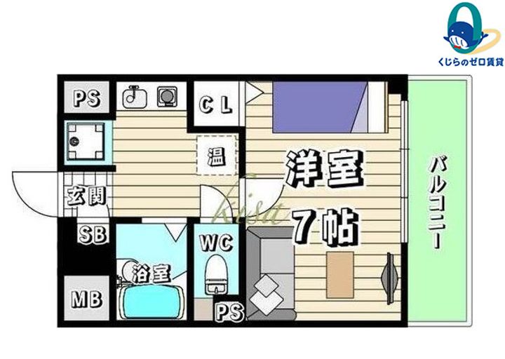 愛知県名古屋市昭和区川名本町2丁目(マンション)の賃貸物件の間取り
