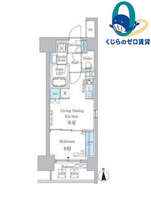 愛知県名古屋市中村区太閤通5丁目(マンション)の賃貸物件の間取り