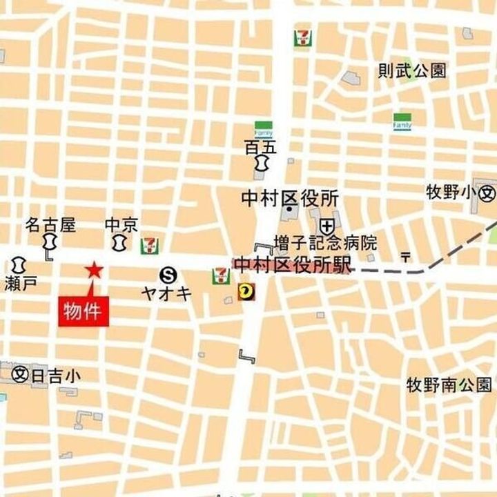 愛知県名古屋市中村区太閤通5丁目(マンション)の賃貸物件の地図
