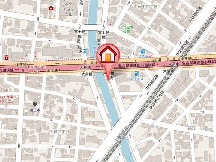 愛知県名古屋市中区千代田4丁目(マンション)の賃貸物件の地図