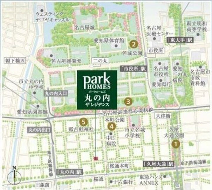 愛知県名古屋市中区丸の内2丁目(マンション)の賃貸物件の地図