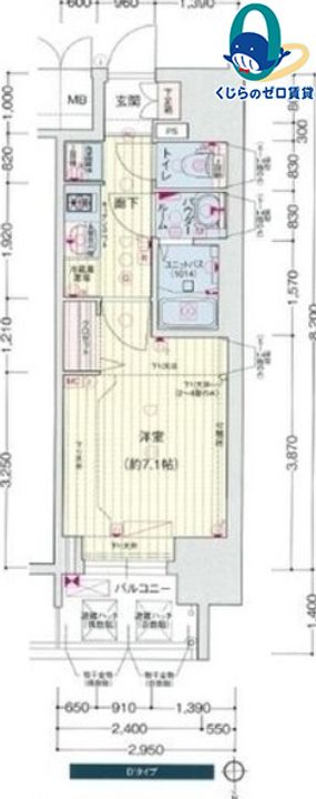 愛知県名古屋市東区代官町(マンション)の賃貸物件の間取り
