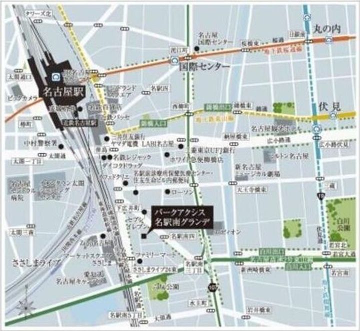 愛知県名古屋市中村区名駅南4丁目(マンション)の賃貸物件の地図