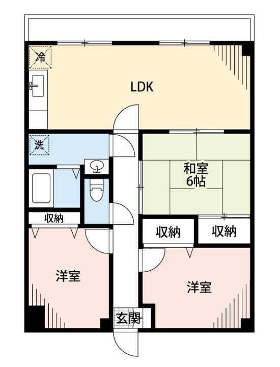 網の浦ハイツ401の間取り