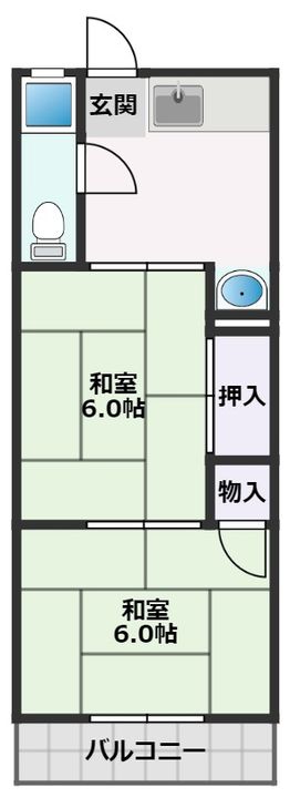 第1清涼マンションの間取り