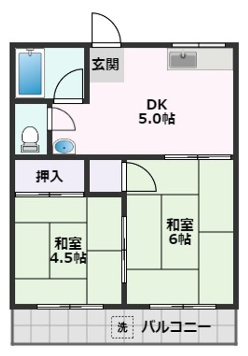 ビスタ岸部ハイツB棟の間取り